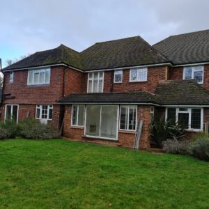 Rear view of the detached Weybridge house before the full refurbishment