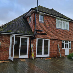Existing rear house extension before renovation in Weybridge