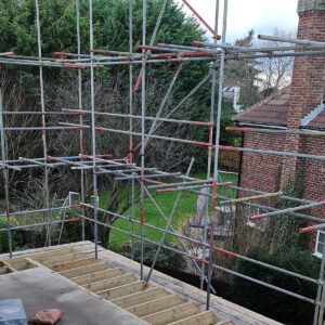Structural works for the first-floor extension in Weybridge