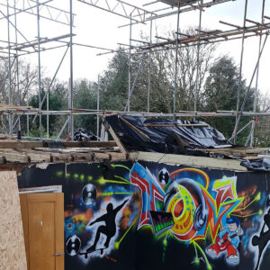 Internal demolition during the loft conversion in Weybridge