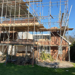 Large Weybridge house extension under construction by Croydon-based builders Art & Build Ltd