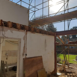 Load-bearing steel installation in Weybridge by Croydon-based builders Art & Build Ltd