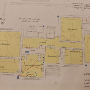 Architectural first-floor plan for the large house extension in Weybridge