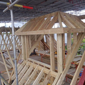 Dormer construction progressing within the new Weybridge loft conversion roof