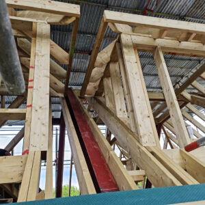 Structural timber roof frame connecting the dormer and main Weybridge roof