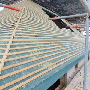New roof battens installed across the Weybridge loft conversion by Croydon-based builders Art & Build Ltd
