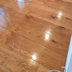 Solid oak flooring installed throughout the refurbished Weybridge property