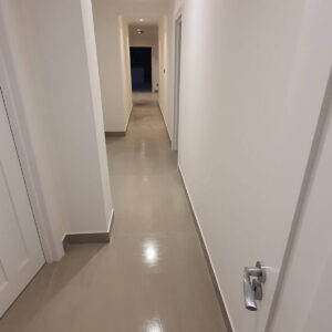 Modern hallway completed during the full Weybridge house refurbishment by Art & Build Ltd