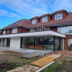 Completed house extension project in Weybridge by Art & Build Ltd, a Croydon-based construction company