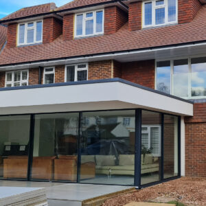 Rear house extension with corner glazing completed by Croydon-based builders Art & Build Ltd