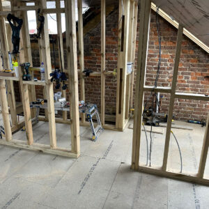 New timber partition walls forming rooms inside a loft conversion, by Art & Build Ltd, Croydon builders serving South London