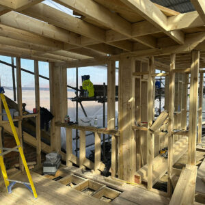 Rear dormer timber frame with structural openings and new floor joists, by Croydon-based builders Art & Build Ltd