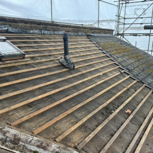 Early roof works for rear dormer loft conversion on a Croydon terraced property