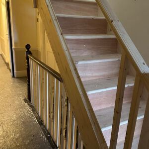 New timber loft staircase and balustrade installed in a Southwark property