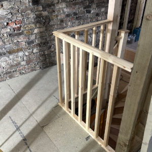 Timber balustrade installed as part of a loft conversion staircase in Southwark