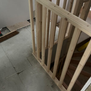 Timber balustrade installed around the new loft staircase opening in Southwark