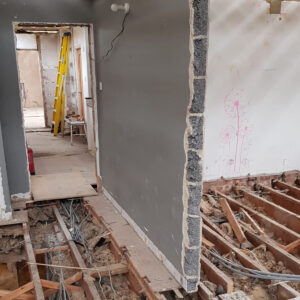 Internal structural rebuild during the full house refurbishment in Weybridge