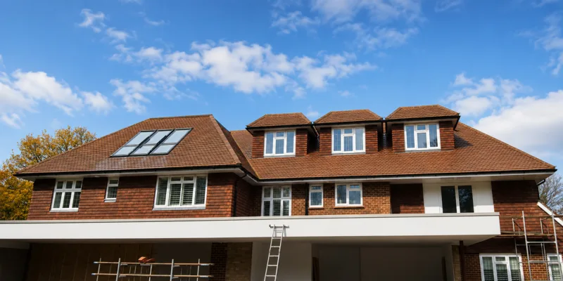Completed house extension and loft conversion in Weybridge by Art & Build Ltd with dormer windows and Velux roof window